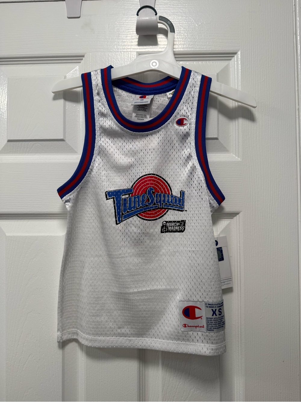 Champion Kids' Tune Squad White Basketball Tank Top size XS NWT